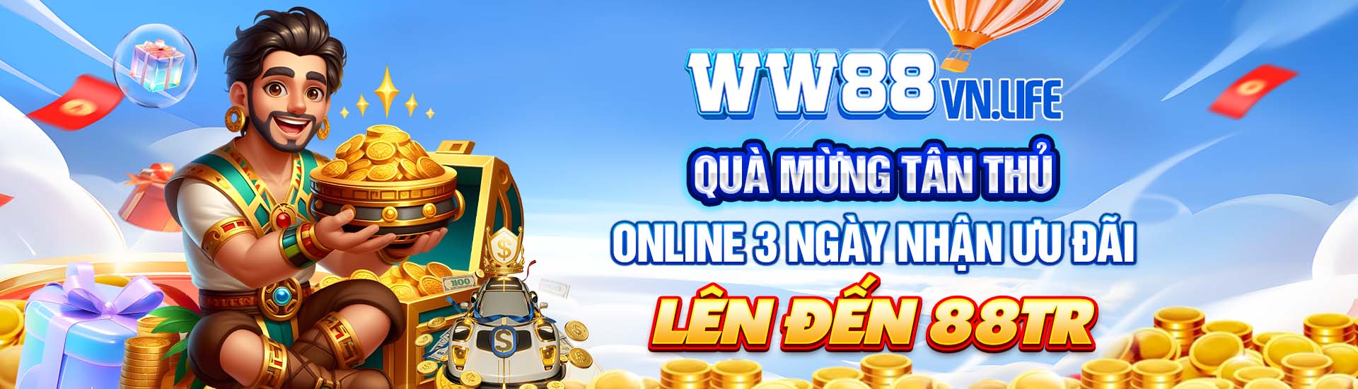 Quà tân thủ online 3 ngày có cơ hội nhận thưởng lên đến 88tr